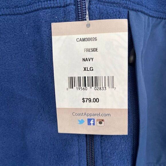 Coast Fireside Fleece Full Zip Vest Blue Men’s XL NWT - Picture 8 of 8